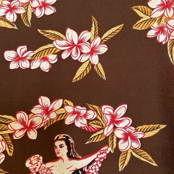 SUNDEK Sexy Hula Girls Surfing Shirt Brown Red Gold Mens Medium - Picture 11 of 14